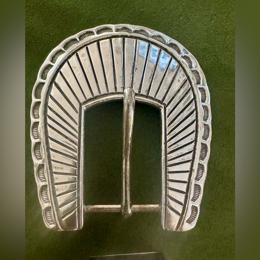 Vintage Native American Ranger four piece belt buckle set. Sterling silver. 3/4” - Picture 4 of 13